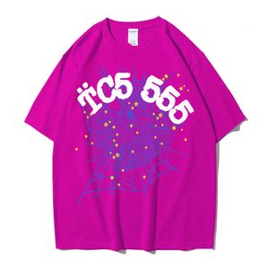 Designer T -shirt Pink Jonge Sweatshirt 555 Men Dames Hip Hop Web Jacket SP5 T -shirt Hoge kwaliteit D422