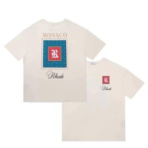 Camiseta de diseñador Rhude para hombre Los mejores materiales para estilos de moda Camisas para mujer Camiseta de moda con letras Camisetas de manga corta de verano informal Ropa de mujer