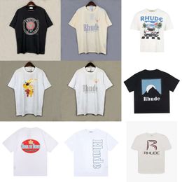 Designer T-shirt Spring Summer Rhude T-shirt Heren T Shirts Dames T-stukken Skateboard Oversize Mens Short Sleeve T-Shirt Brand Men's T-Shirts US Size S-XXL