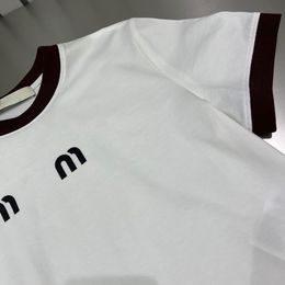 Camiseta de diseñador camiseta de verano top de manga corta tope de camiseta contrast tops de ajuste delgado impreso 6573