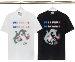 T-shirt de créateur d'été à manches courtes surdimensionné dragon broderie t-shirt hommes t-shirt t-shirt blanc femmes vêtements pour hommes