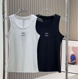 T-shirt de designer T-shirts Débardeur Anagram Régulier Jersey de coton Camis Femme Tees Broderie Tricots pour femmes Sport Yoga Top Simple Vest 1132ess
