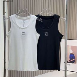 T-shirt de designer T-shirts Débardeur Anagram Régulier Jersey de coton Camis Femme Tees Broderie Tricots pour femmes Sport Yoga Top Simple Vest