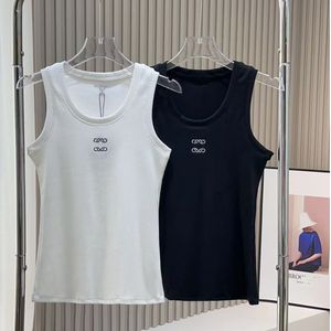 Designer T -shirt T shirts tanktop anagram gewone bijgesneden katoenen jersey camis vrouwelijke T -stukken borduurwerk gebreide kleding voor dames sport yoga top eenvoudig vest