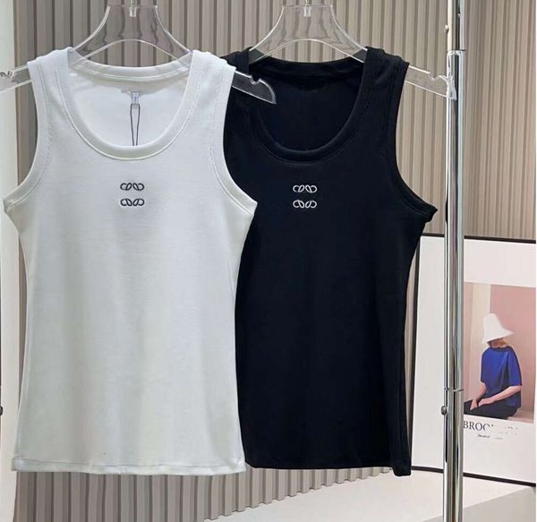 Designer T-shirt t-shirts débardeur anagramme régulier en jersey coton coton camis tees femelles broderie tricots pour femmes sport yoga top vest66