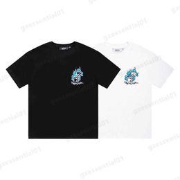 Camiseta de diseñador Trapstar Flame Dice HD Print Camisetas de manga corta de American Street Summer Loose Casual Cuello redondo Camisetas de moda Ropa unisex