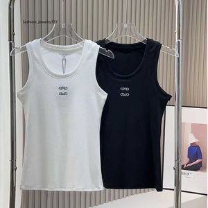 Designer T -shirt vrouwen bijgesneden top t shirts tank top anagram gewone geknipte katoenen jersey camis vrouwelijke tees borduurwerk gebreide kleding voor dames sport yoga top eenvoudig vest