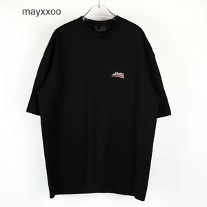T-shirts de créateurs Balencgs Sweatshirts pour hommes B Broidered Cola Paris T-shirt Black Loose Short à manches pour hommes et femmes UQS7