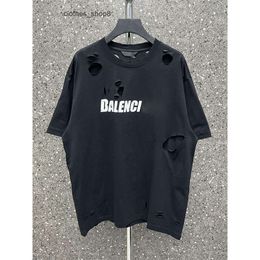 T-shirts de créateurs Balencigs Sweats à capuche Sweat-shirts pour hommes L'art de la famille B est déchiré, usé et déchiré.T-shirt d'été classique délavage du groupe Paris noir à manches courtes JGDT