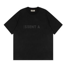 Designer T-shirts Borst Letter Gelamineerde Print Korte mouw High Street Los Oversize Casual T-shirt 100% puur katoen Tops voor mannen en vrouwen S-4XL