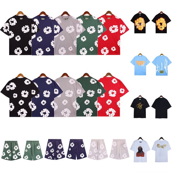 Camisetas de diseño Denims Lágrimas para mujer para hombre Top Shorts Loose Jogger T-shirt Verano Pantalones cortos deportivos de alta calidad Manga corta Hip Hop Ropa de lujo