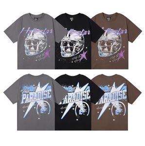High Street T-shirt Rapper Hellstar Shirt T-shirt Luxe Mens for Men Shirts Black Blanc Rose Rose Streetwear Luxurys Vêtements Street Shorts SHORS