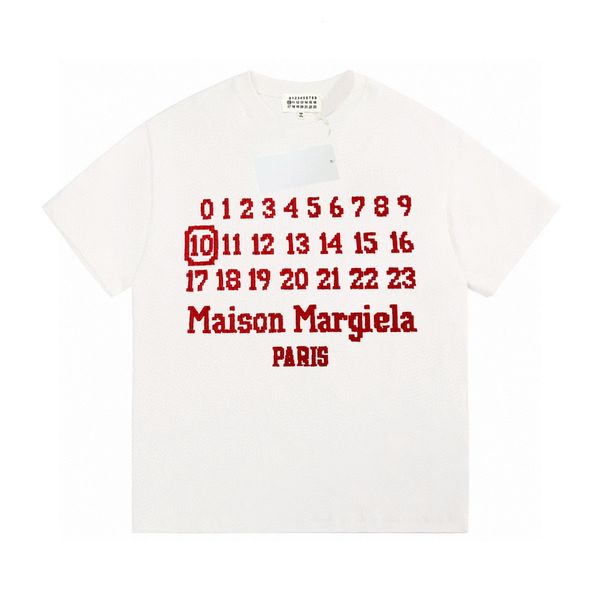 Camisetas de diseñador Camisas de manga corta para hombres y mujeres Letras bordadas holgadas cosidas digitalmente Moda Casual Magira MM6 Camisetas para parejas 942