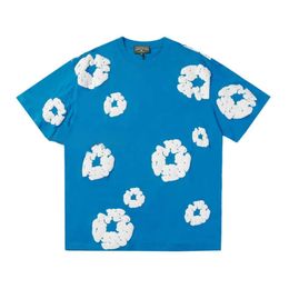 Des créateurs t-shirts en denim masculin teers la chemise en couronne de coton courte des chemises surdimensionnées unisexes à capuche Hip Hop Hip Hop Sleeve 569