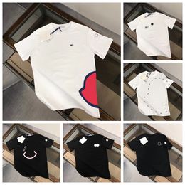 Camisetas de diseñador Camisa para hombre Vacaciones de primavera Camisa polo de manga corta Letras casuales Tops de impresión Camisa para mujer Cuello redondo Algodón High Street Tops sueltos Camisetas