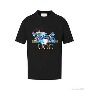 T-shirts de créateurs T-shirts pour hommes 2024 nouveau limité dans l'année du dragon coton col rond motifs de lettres imprimés pour hommes et femmes été 1 UWWU