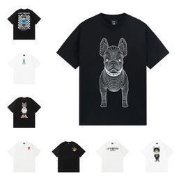 Designer T-shirts Heren Dames LifeWork T-shirts Losse T-shirts Tops Man Casual Shirt Street chic Polo's met korte mouwen T-shirts Maat S-XL Puur katoenen top Franse bulldog