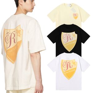 Designer t-shirts bouclier motif alphabet imprimé pur coton décontracté hommes et femmes à manches courtes T-shirt