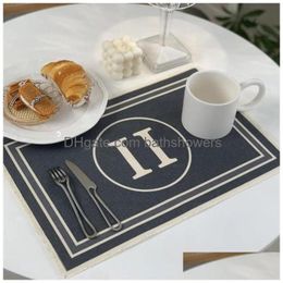 Designer tafelkleed Placemat linnen mode restaurant Mat imitatie Water luxe eettafels decoratie huistextiel Coaster druppel Dh7L3