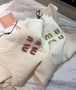 Designer tanktop damestanks top vrouwen tanktops ontwerper luxe vest tees mouwloze camis pure katoen modieuze gebreide camisole