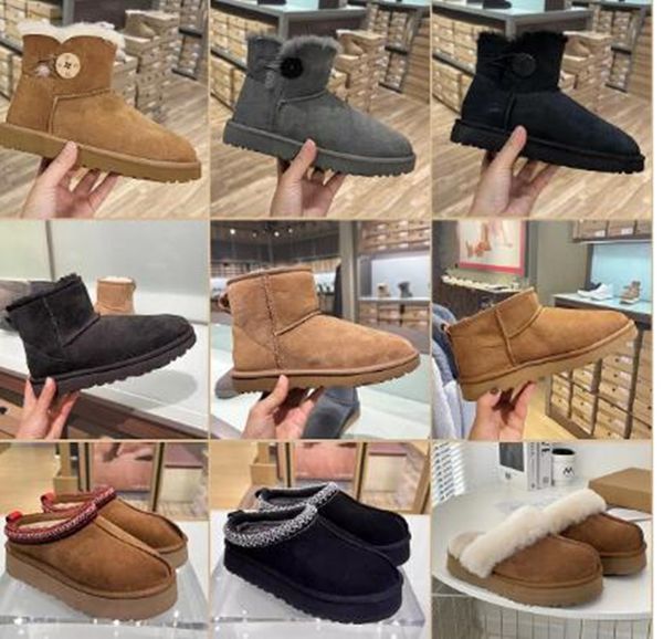 Designer Tasman Slippers Australia Platform Slipper Ug Tazz Shoes Australie Slides Fluffy Sheepskin Fur Boots Real Leather Classic 63