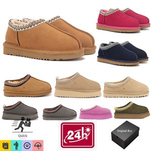 Designer Tasman Pantoufles Tazz Graines de moutarde Neige Uggs Bottes Plate-forme Classique Ultra Mini Fourrure de châtaigne Diapositives Chaussures d'hiver en peau de mouton Daim Laine supérieure Baskets d'automne