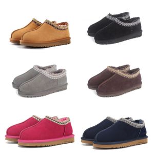 Designer Tasman Winter Dames Enkellaarsjes Kastanjebont Zwarte Schapenvacht Tazz Mule Heren Platform Laarzen Bovenwerk Suède Herfst/Winter Comfort Enkellaarsjes Australië