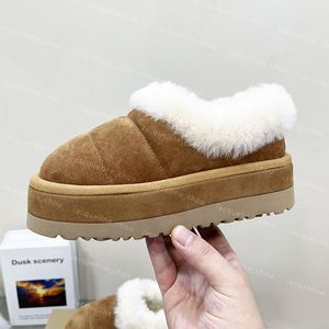 Designer Tazzlita Dameslaarzen Tazz Kastanje Tasman Slippers Australië Platform Bont Slides Bovenwerk Wol Suède Winter Ultra Mini Boot Klassieke Sneeuwlaarzen