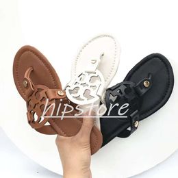 Designer TB Sandal Miller Fashion Fashion Tazz Tazz Sandals Sandals en cuir Place Summer Place Planchers Pink Brown White Casual Shoes Taille 34-42