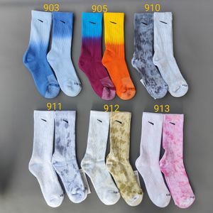 tech polaire tie-dye mens chaussettes designer coloré mode bas all-match femmes respirant coton football basket-ball chaussettes de sport pour hommes