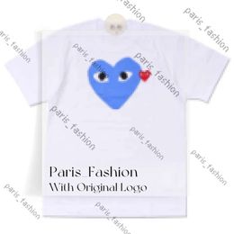 Ontwerper T-shirt com des Garcons Play Heart Logo Print T-shirt T-shirt Maat extra grote blauw hart unisex Japan de beste kwaliteit euro maat 151