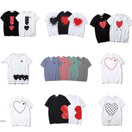 Diseñador Tee Com Des Garcons Play Heart Logo Tamiseta Tamatina Tamaño de camiseta Extra Gran Corazón Azul Unisex Japón Best Calidad Euro tamaño 9474