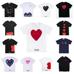 Designer TEE Heren T-shirts CDG Com Des Garcons Kleine rode hart spelen T-shirt Wit Heren Medium tee 5h