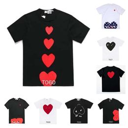 Camiseta de diseñador Camisetas para hombre CDG Com Des Garcons Little red Heart Play Camiseta blanca para hombre Camiseta mediana 2ve