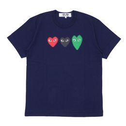 Designer TEE T-shirts pour hommes CDG Com Des GarCons Play T-Shirt Heart Basic Men Taille XL Bleu