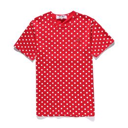 Designer TEE heren T-shirts CDG Com Des Garcons PLAY Little Red Heart LS T-shirt Dot dichroïsme maat XL