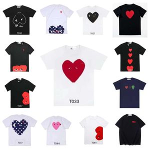 Designer TEE Herren T-Shirts CDG Com Des Garcons Little Red Heart Play T-Shirt Weiß Herren Medium T-Shirt 5h
