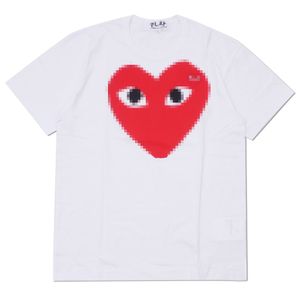 Camiseta de diseñador Camisetas para hombre CDG Com Des Garcons Little red Heart Play Camiseta blanca para hombre Camiseta mediana RN1W