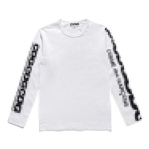 Designer TEE heren T-shirts CDG Com des Garcons Play T-shirt met lange mouwen, unisex streetwear, maat XL, wit tee's dames