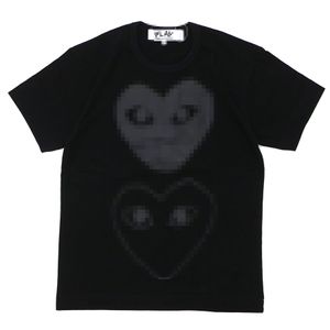 Designer TEE Heren T-shirts CDG Comm des Garcons Play Camoflauge Heart Peek Zwart T-shirt Sz XL
