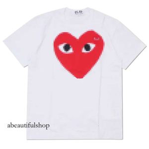 Camisetas para hombres de diseñadores CDGS THISH COM Des Garcons Little Red Heart Play T Shirt White Mens Medium Tee 298