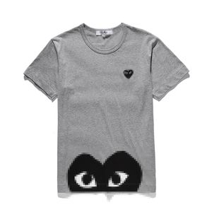 Designer TEE Heren T-shirts Com Des Garcons PLAY Zwart Hart T-shirt met korte mouwen Grijs Dames Tee XL