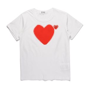 Camisetas de diseñador para hombre Com Des Garcons PLAY Twin Heart Camiseta de manga corta Blanco Talla XL Marca