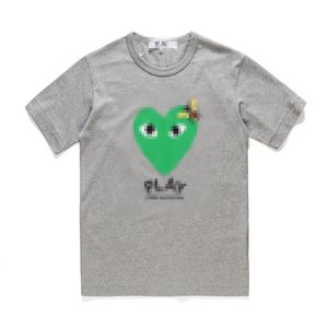 Designer TEE Heren T-shirts Com Des Garcons PLAY Groen Hart T-shirt met korte mouwen Grijs XL Merk