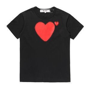 Designer TEE Heren T-shirts Com Des Garcons PLAY Twin Rood Hart T-shirt met korte mouwen Zwart XL Merk