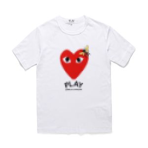 Camisetas de diseñador para hombre Com Des Garcons PLAY Camiseta de manga corta con corazón rojo Blanco XL