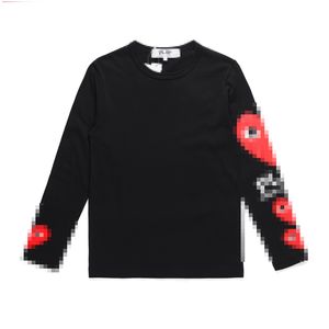 Designer TEE heren T-shirts Com des Garcons Play CDG Arm lange mouw groot rood hart T-shirt zwart unisex XL streetwear gloednieuw