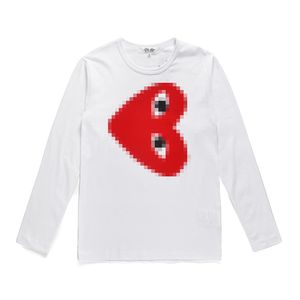 Designer TEE T-shirts pour hommes Com des Garcons Play CDG Big Red Heart T-Shirt à manches longues unisexe blanc XL Streetwear