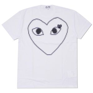 Designer TEE T-shirts pour hommes Blanc Com des GarCons PLAY Outline Heart Graphic Tee TAILLE XL Femme