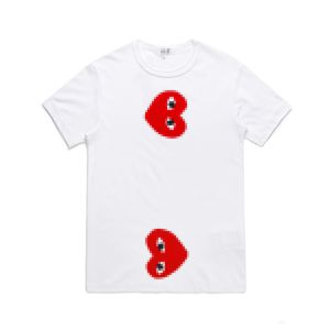 T-shirts de créateurs de créateurs com des garcons CDG Big Heart Play T-shirt Invader Artist Edition White Brand New Size Women